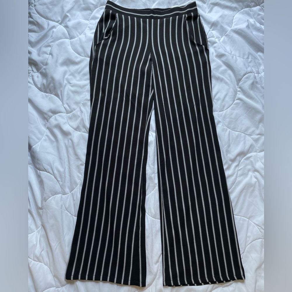 striped wide leg pants trousers